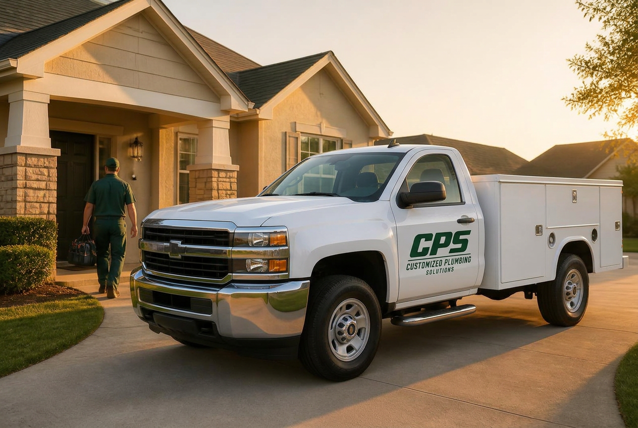 Customized Plumbing Services truck on a North Florida job